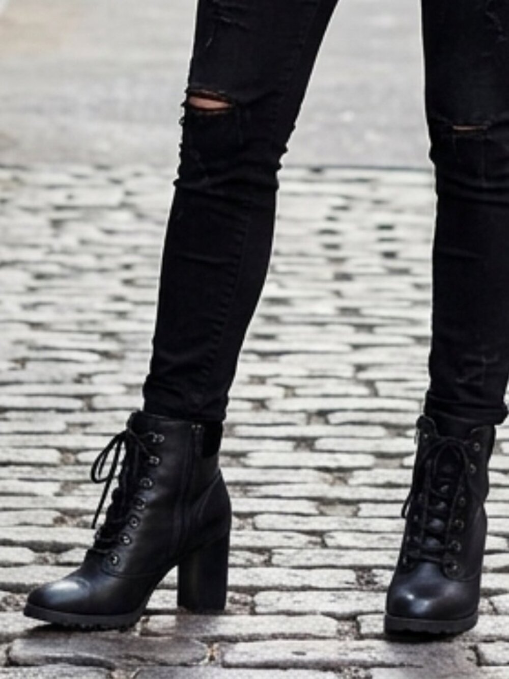 Black Leather Ankle Bootie Block Heel for Women Antonio melani size 8